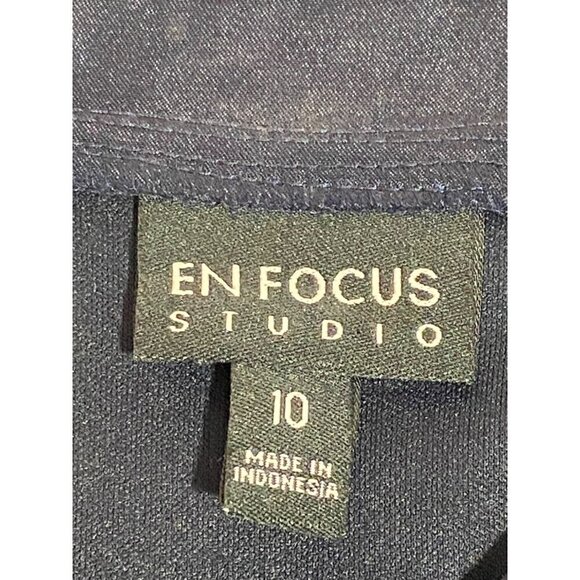 En Focus Studio Navy Shift Dress Lace Polka Dot Overlay Women's Size 10 NWT - Picture 6 of 10